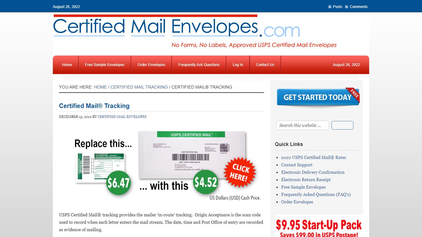 USPS Certified Mail Tracking